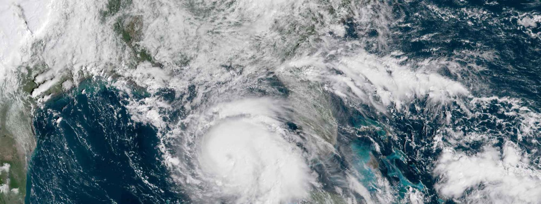 satellite image showing Hurricane Michael from space