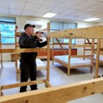 Bunk beds under construction in Crisfield, MD