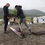Cutting rebar for construction at Monte Lake