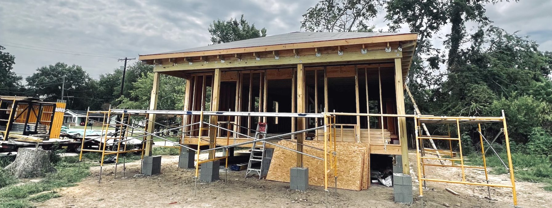New home under construction in Welsh, LA. The new RV project location