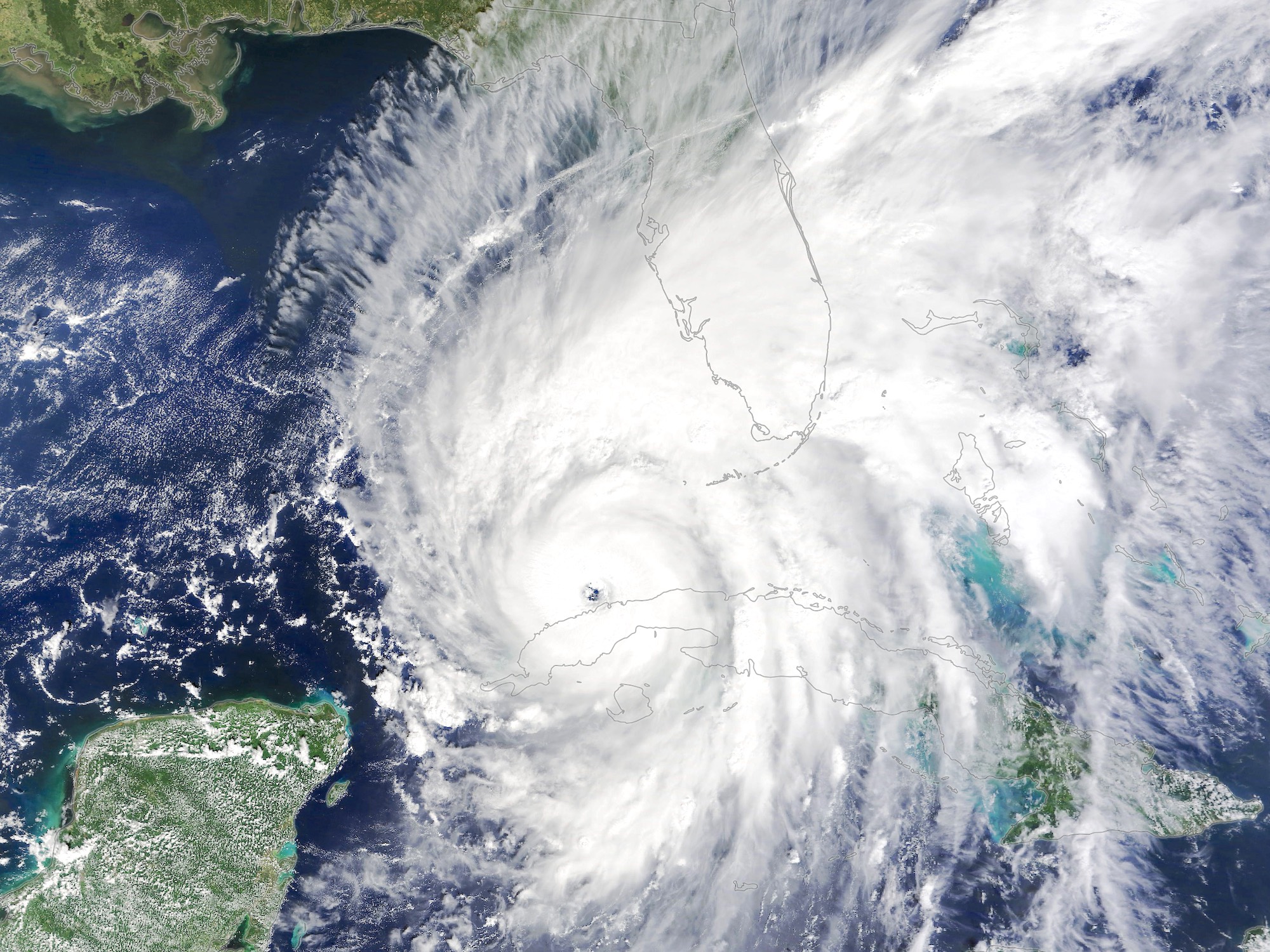 NASA image of Hurricane Ian as it enter the Gulf of Mexico