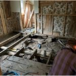 Interior of a home that is torn up for repair