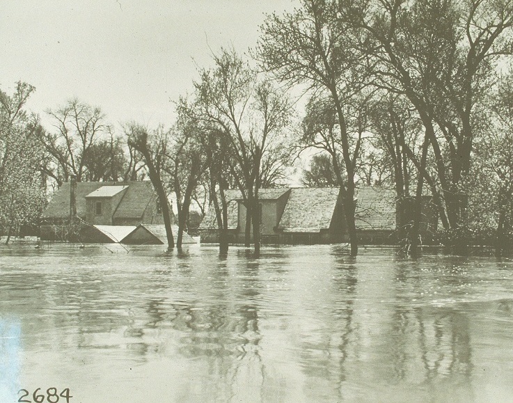 1950 Red River Flood impact in the Elm Park neighbourhood of Winnipeg, Manitoba.