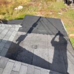 Shingles on a roof.